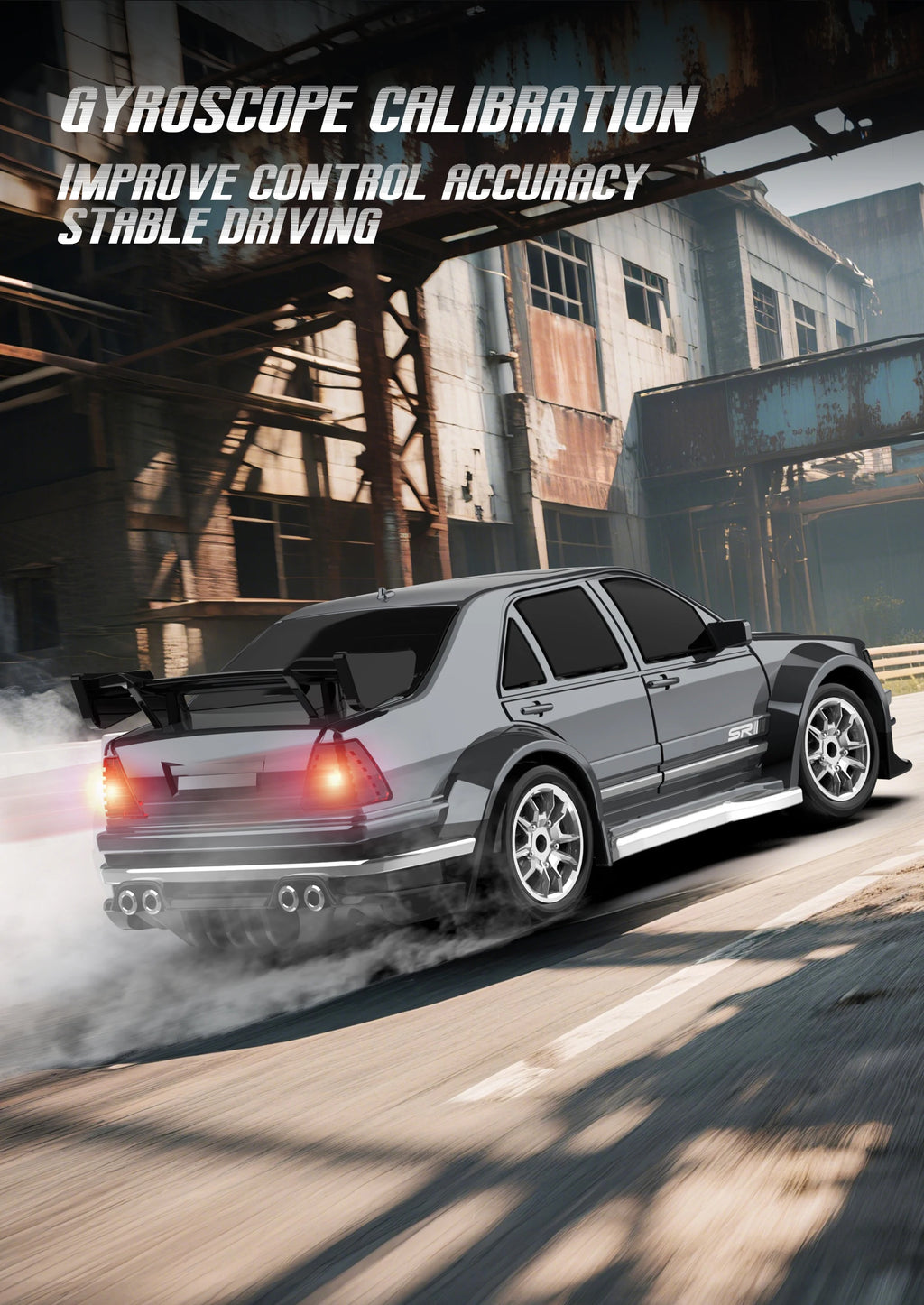 Rc Drift Car 1:43 Scale Full-Size 4WD 2.4g High-speed racing car with gyroscope, equipped with LED and rechargeable function