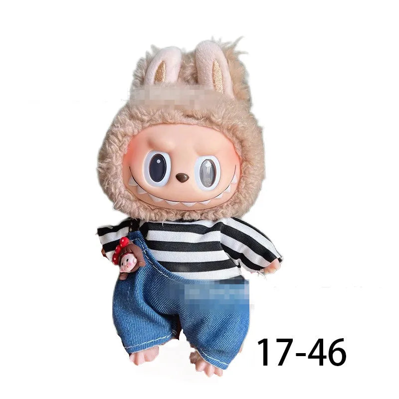 Doll Clothes for labubu outfit Plush doll clothes Macaron Cute Clothing DIY Kid Gift Dog Clothes Hair accessories v1 v2 clothes
