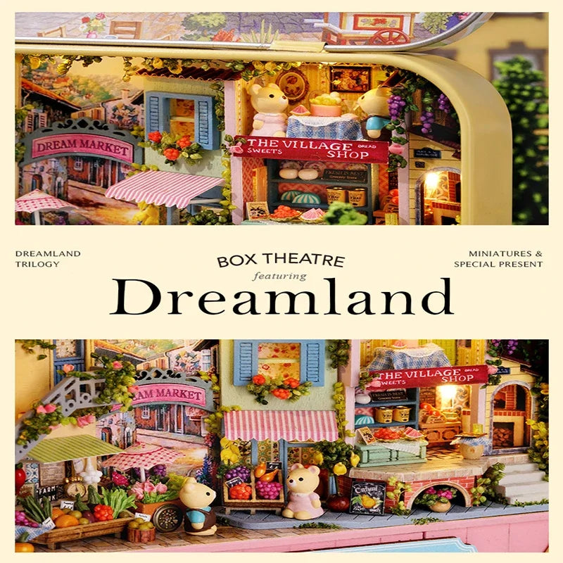 Box Theatre DIY Wooden DollHouses Miniature Box Cute Doll Houses 3D Puzzle Assemble Building Model Kits Toy For Birthday Gifts