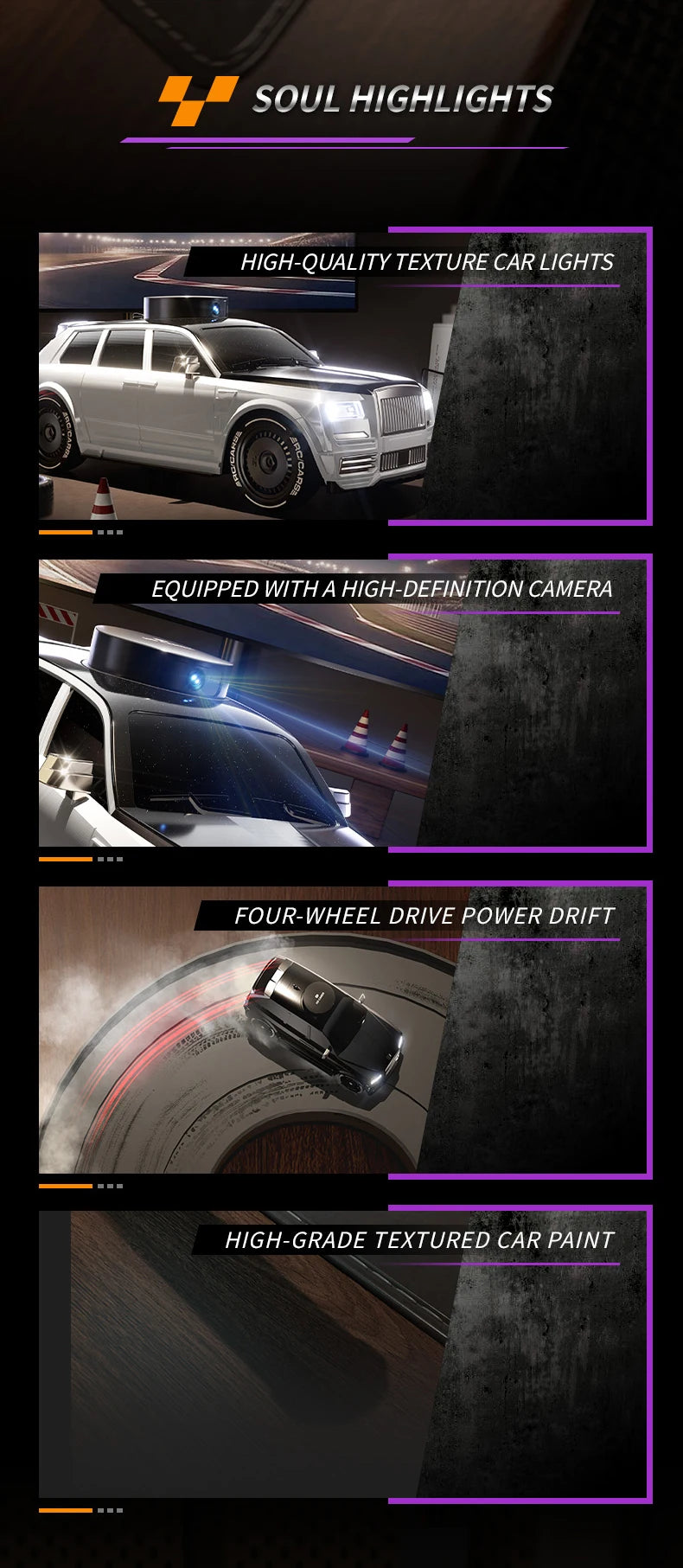 RC Cars 911S  - 4K HD Camera 4.3-inch Screen One Click Drif, Camera Lifting Design, LED Lighting Drift HD Video Kids RC Vehicle