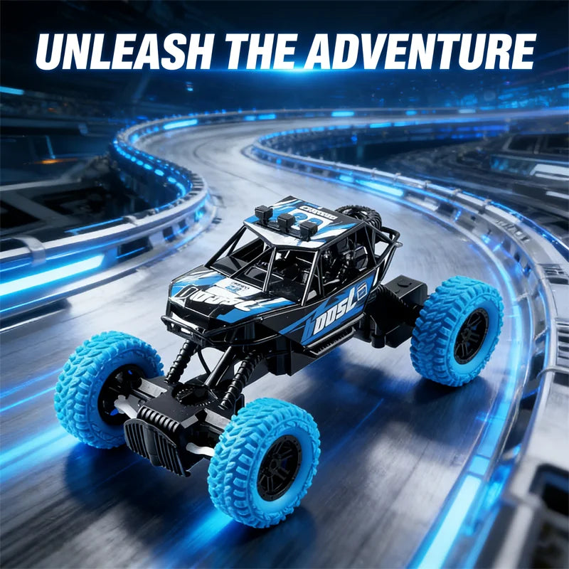 RC High Speed Off-Road Climbing Car 1:18 With Colorful Flashing Lights Rechargeable Durable Rubber Wheels Kids Adults Toys Gifts