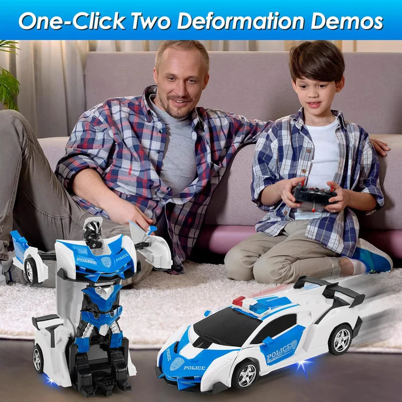 Electric RC Car 2 In 1 Transformation Robots Sports Vehicle Model Robots Boys Toys Remote Cool RC Deformation Cars Kid Toy Gifts