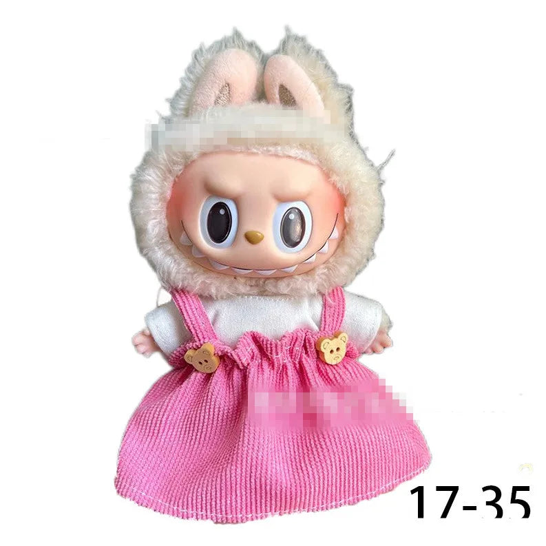 Doll Clothes for labubu outfit Plush doll clothes Macaron Cute Clothing DIY Kid Gift Dog Clothes Hair accessories v1 v2 clothes