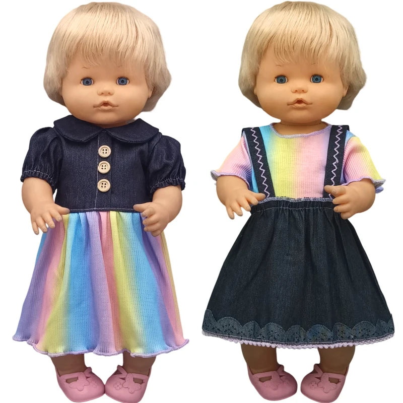 Reborn Baby Dolls Dress for 40 Cm Nenuco Ropa Y Su Hermanita Children Girl Gift Doll Clothes