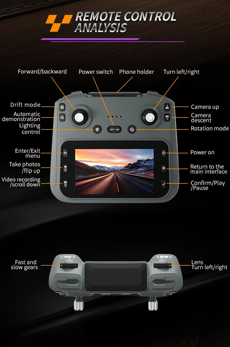 RC Cars 911S  - 4K HD Camera 4.3-inch Screen One Click Drif, Camera Lifting Design, LED Lighting Drift HD Video Kids RC Vehicle