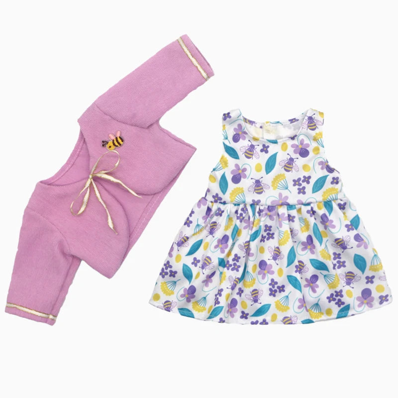 Reborn Baby Doll Winter Coat Pink Skirt 18 Inch Girl Dolls Clothes Jacket Children Xmas Gift Toys Wears