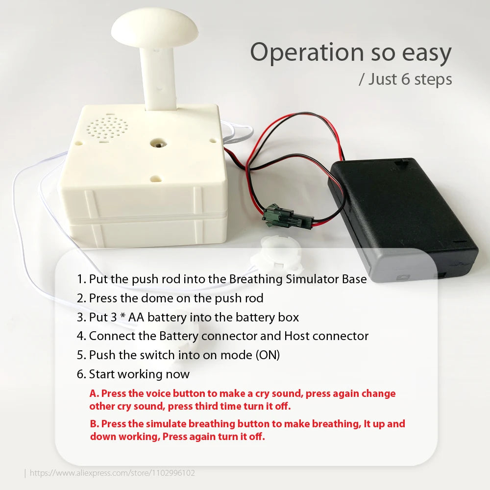 Reborn Doll Breathing Simulator With Cry and Smile sound Lifelike Baby for Plush Toy Doll Device Heart Beating Newborn Gift