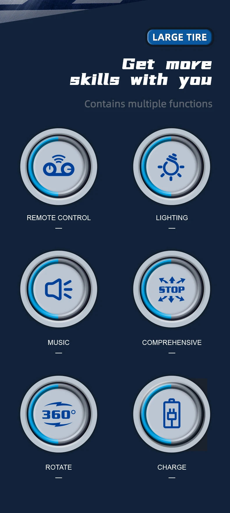 RC Drift Car Toy, Cool and Dynamic Dazzling, Made of Large Glow Wheels