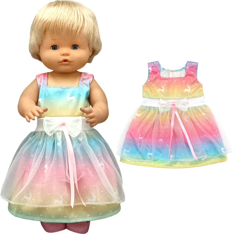 Reborn Baby Dolls Dress for 40 Cm Nenuco Ropa Y Su Hermanita Children Girl Gift Doll Clothes