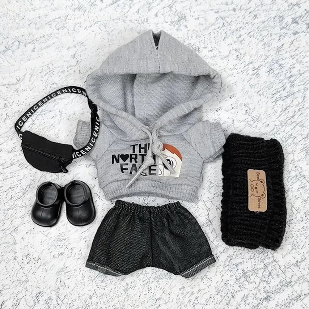 [No Doll] Doll Clothes Fashion Hoodie Pants Set for Labubu V1 V2 V3 Idol Dolls Trendy DIY Doll Clothing Accessories Gift