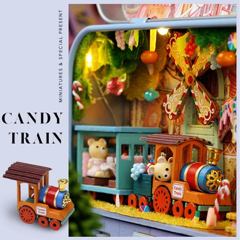 Box Theatre DIY Wooden DollHouses Miniature Box Cute Doll Houses 3D Puzzle Assemble Building Model Kits Toy For Birthday Gifts