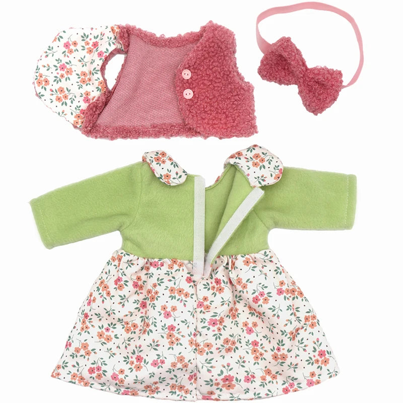 Reborn Baby Doll Winter Coat Pink Skirt 18 Inch Girl Dolls Clothes Jacket Children Xmas Gift Toys Wears