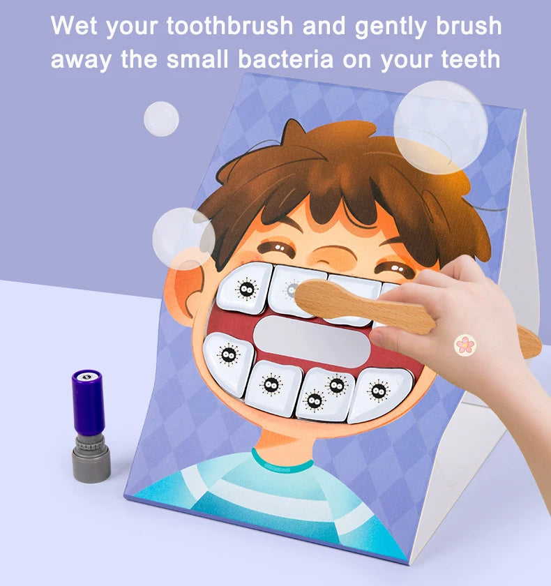 Montessori Parent-Child Interaction Simulation Brush Teeth Childhood Educational Toys Fine Motor Board Games Puzzle Toys For Kid