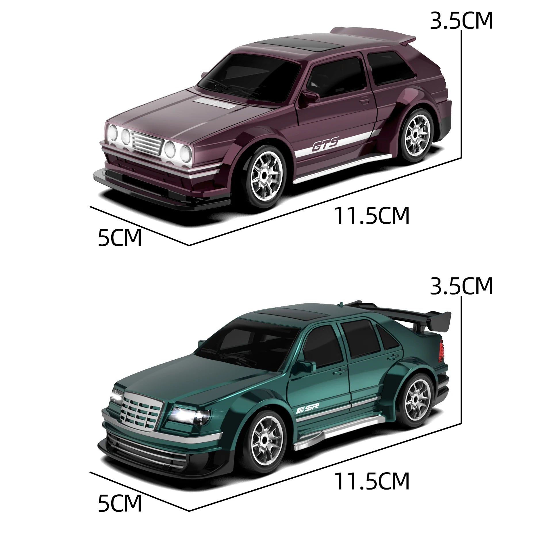 Rc Drift Car 1:43 Scale Full-Size 4WD 2.4g High-speed racing car with gyroscope, equipped with LED and rechargeable function