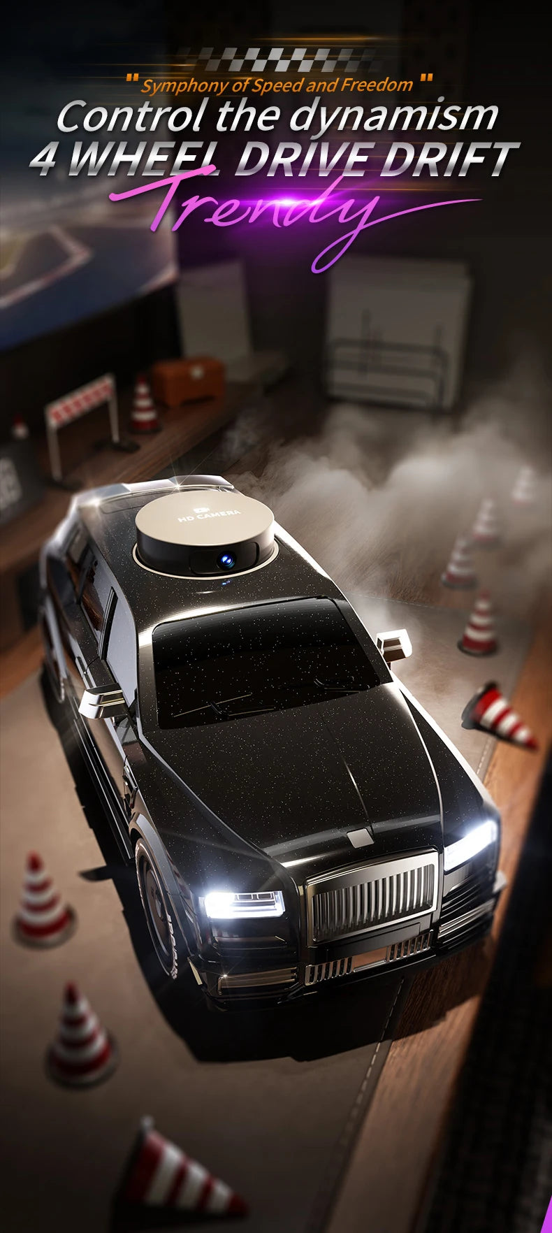 RC Cars 911S  - 4K HD Camera 4.3-inch Screen One Click Drif, Camera Lifting Design, LED Lighting Drift HD Video Kids RC Vehicle