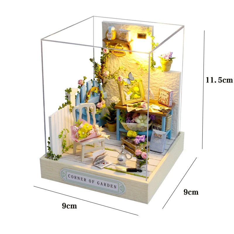 Wooden Doll House Casa Diy  Miniature Dollhouse 3D Puzzle Assembly Building Toys With Furniture LED Lights For Children Gifts