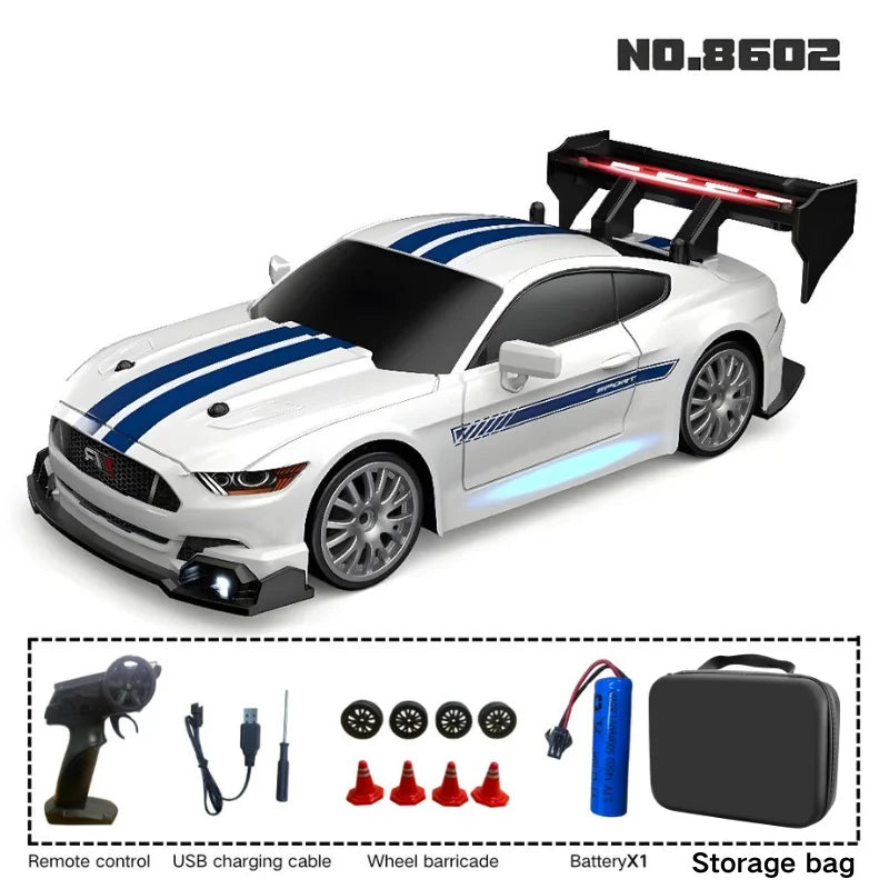 New 1:24 RC drift vehicle, Mustang 4WD cars, racing car with remote control, gift, competition racing car, children's toy