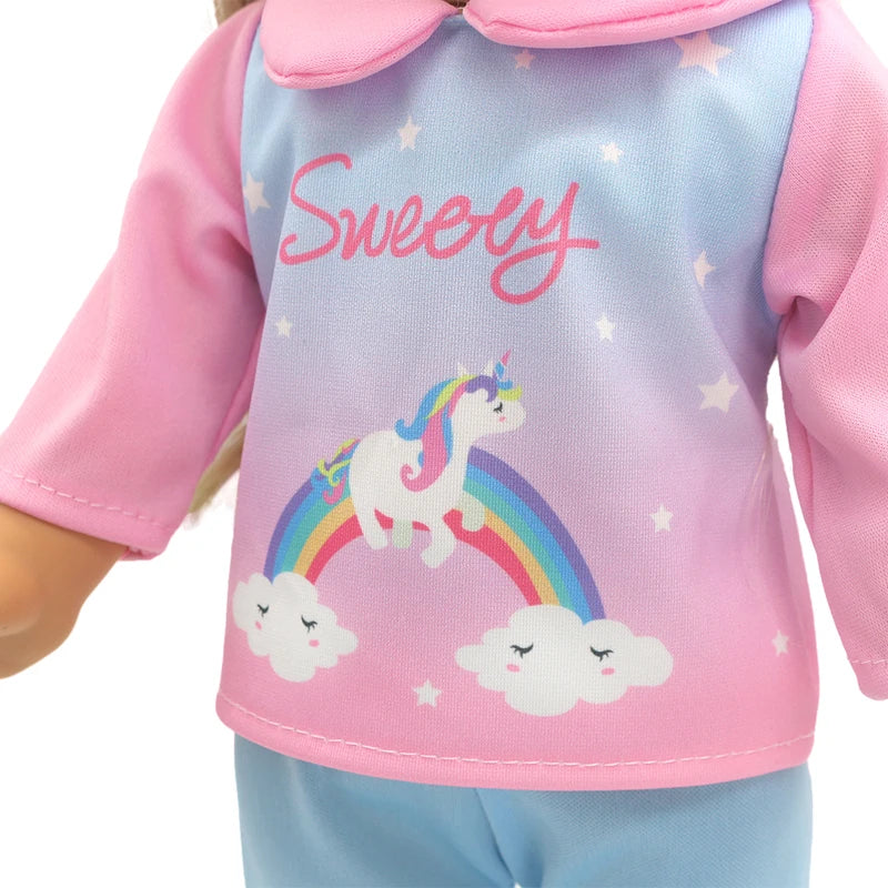 Reborn Baby Doll Winter Coat Pink Skirt 18 Inch Girl Dolls Clothes Jacket Children Xmas Gift Toys Wears