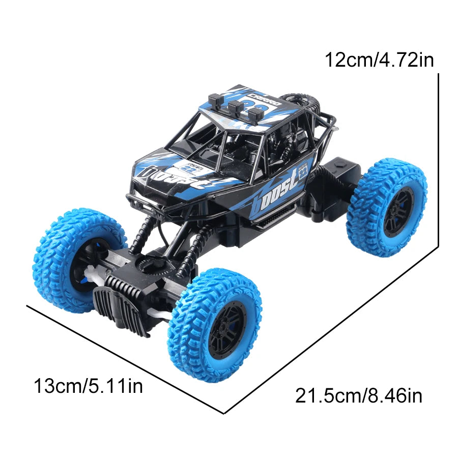 RC High Speed Off-Road Climbing Car 1:18 With Colorful Flashing Lights Rechargeable Durable Rubber Wheels Kids Adults Toys Gifts