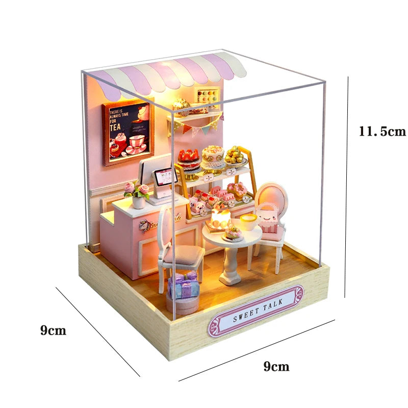 Wooden Doll House Casa Diy  Miniature Dollhouse 3D Puzzle Assembly Building Toys With Furniture LED Lights For Children Gifts