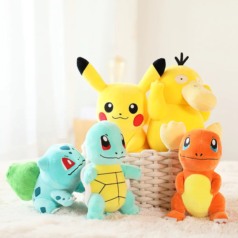 2025Pokemon Stuff Plush Toys Kawaii Pikachu Pichu Charmander Squirtle Psyduck Anime Soft Dolls Doll Kids Birthday Christmas Gift