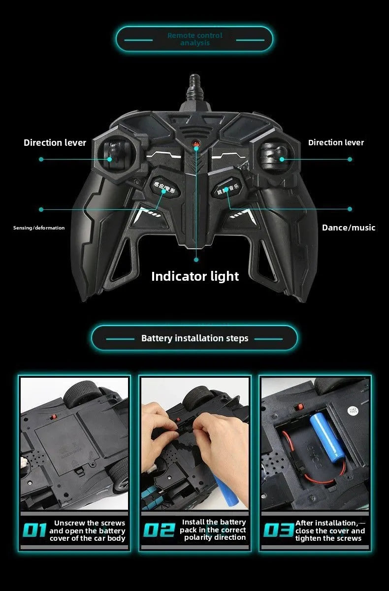 RC Car – 2-in-1 Racing Robot | Rechargeable Electric Toy for Boys & Girls (Ages 3-6, 8+)