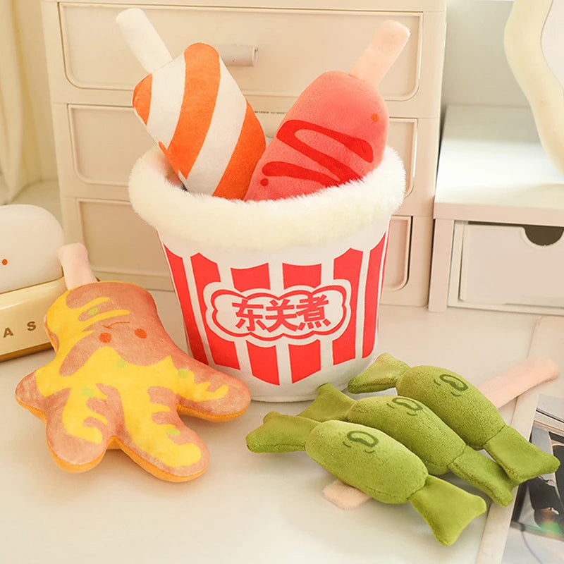 1 Piece Fast Foodies Soft Plush Toy For Boys Cute Small Stuffed Food Spicy Hot Pot Plush With Oden Design Creative Toys